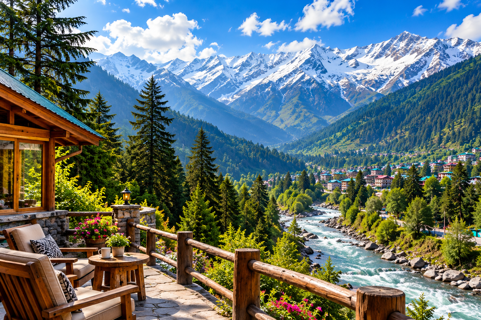 Himalayan mountains and scenic views in Manali